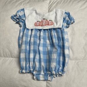 Blue and White Checkered Kids Dress
